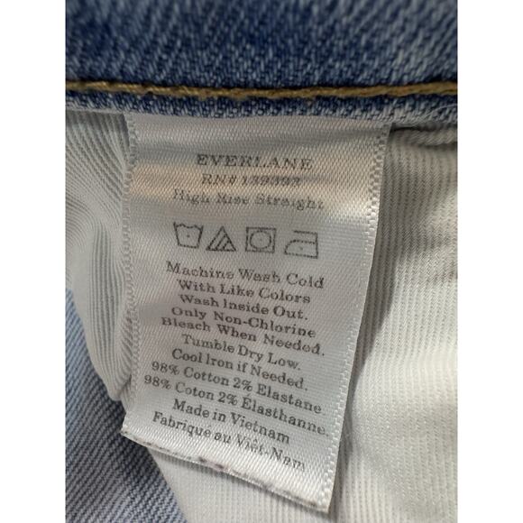 Everlane Womens High Rise Straight Denim Jeans 26 Light Wash Classic Preppy City - Picture 6 of 11